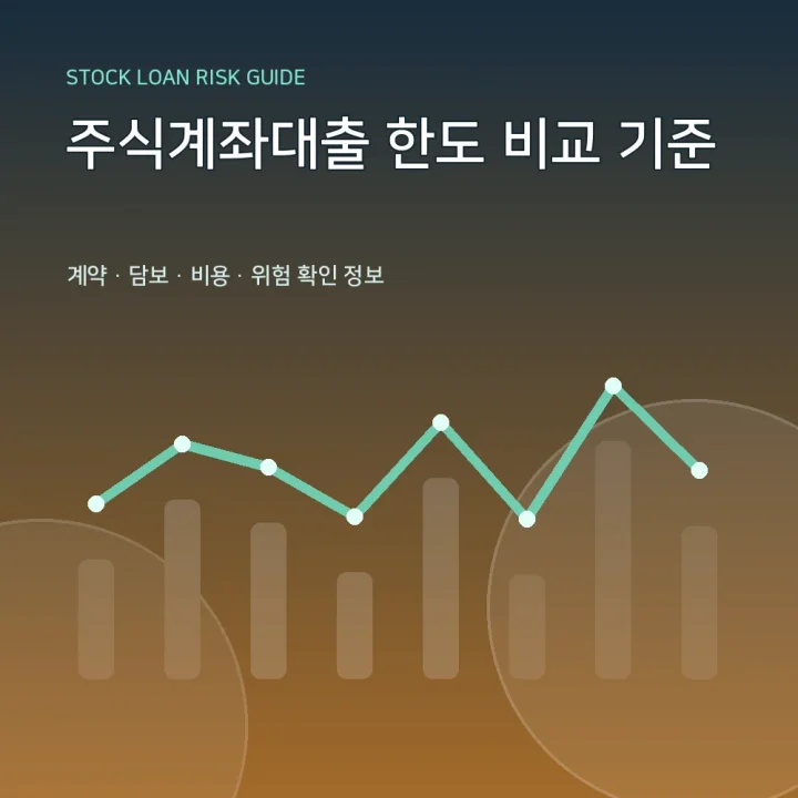 주식계좌대출 한도 비교 기준